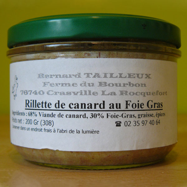 Rillette de canard au foie gras